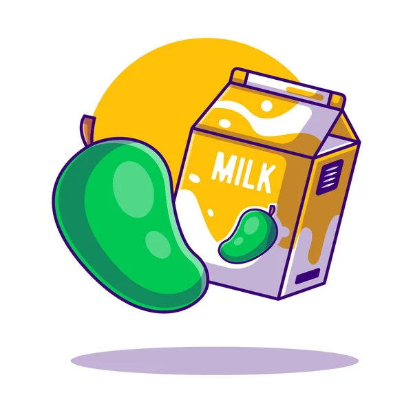 Mango Milch Vektor Cartoon Illustration Weltmilchtag Ikone Konzept Weiß Isoliert — Stockvektor