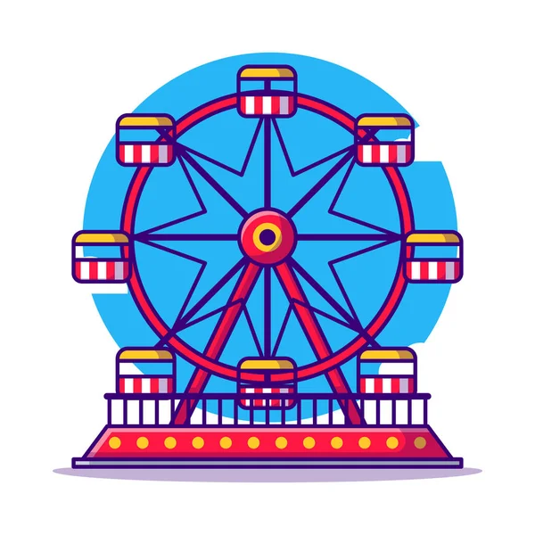 Amusement Park Ferris Wiel Vector Cartoon Illustratie Amusement Park Icon — Stockvector