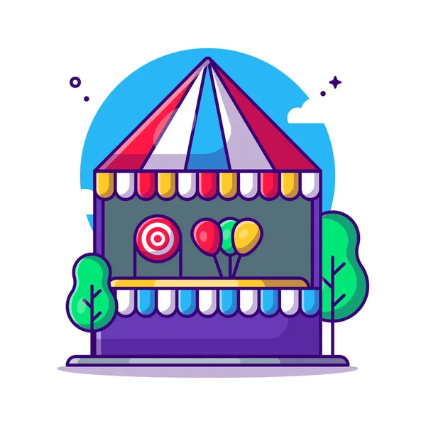 Carnival Shooting Game Booth Vector Cartoon Illustration 의줄임 말입니다 박정희 — 스톡 벡터