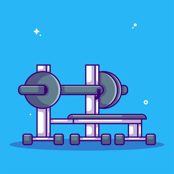 Bench Press Vector Cartoon Illustrations — 스톡 벡터