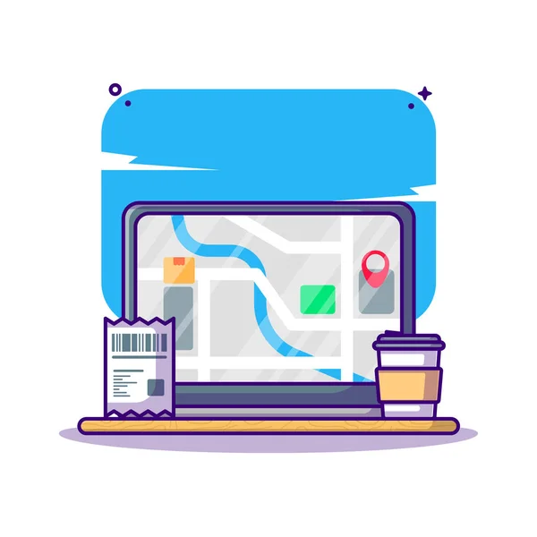 Delivery Tracking Service Shipping Logistic Vector Cartoon Illustrations — Vetor de Stock
