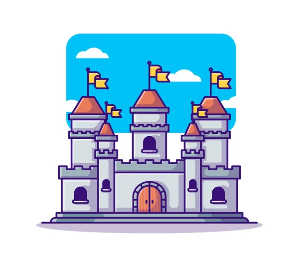 Medieval Castle Cartoon Vector Illustration Inglês Conceito Ícone Edifícios Vetor — Vetor de Stock