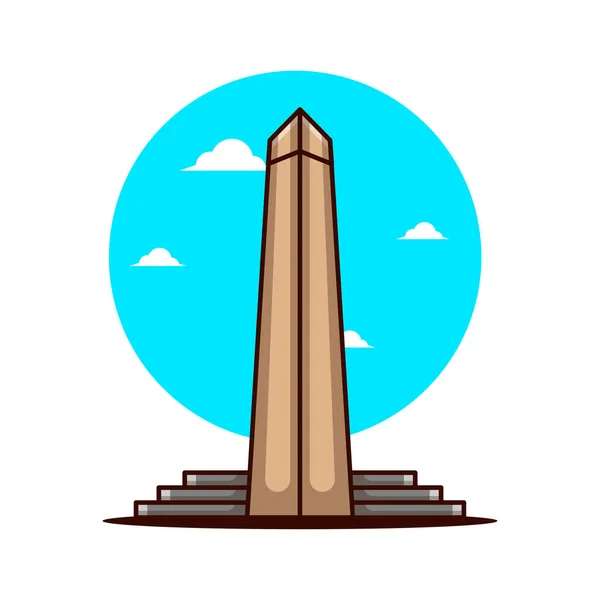 Illustrations Washington Monument World Tourism Day Building Landmark Icon Concept — Stock Vector