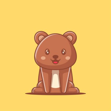 Şirin Çizgi Film Vektör Resimleri Ayı. Dünya Hayvan Günü Konsepti