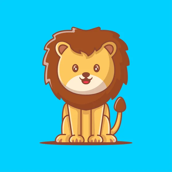 Cute Lion Cartoon Vector Illustration World Animal Day Concept — Stock Vector