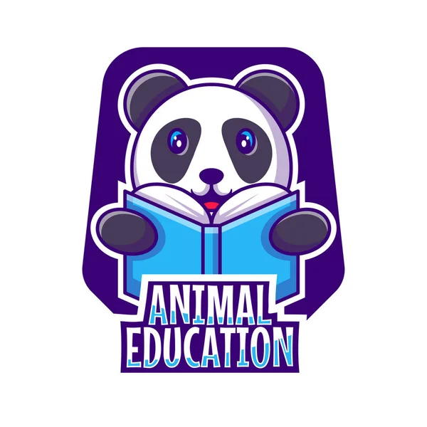 Illustration Vectorielle Éducation Animale Logo Mascotte Mignonne — Image vectorielle