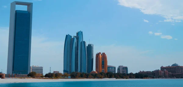 Vista Panorâmica Paisagem Urbana Abu Dhabi Horizonte — Fotografia de Stock