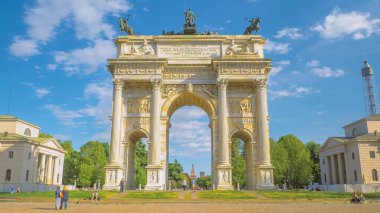 21 Eylül 2019: Barış Kemeri, veya Arco della Pace, İtalya 'nın Milano şehrinin merkezindeki şehir kapısı