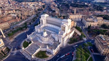 Roma, İtalya 'nın havadan çekilmiş fotoğrafı 