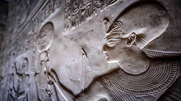 Bas Relief Details Ancient Egypt Temple — 스톡 사진