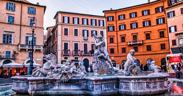 Fountain Neptune Rome Italy — Stock Photo, Image