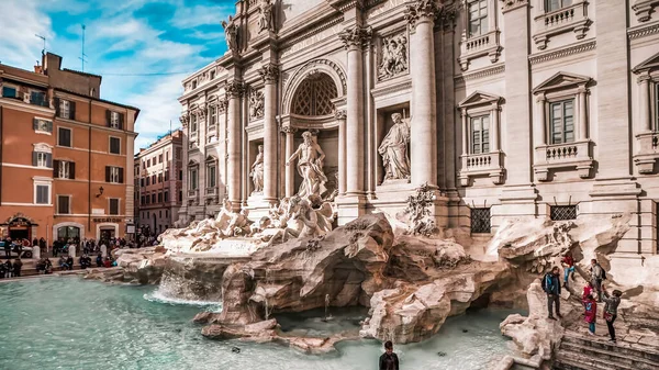 Trevi Fountain Largest Baroque Fountain City One Most Famous Fountains — Fotografia de Stock