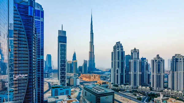 Vista Aérea Arranha Céus Modernos Dubai Emirados Árabes Unidos — Fotografia de Stock