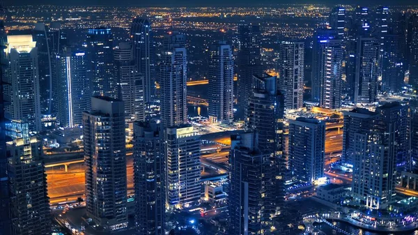 Moderna Skyskrapor Dubai Förenade Arabemiraten Kvällen — Stockfoto
