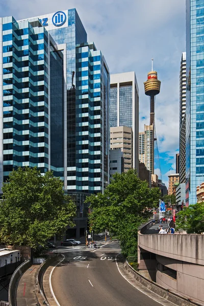 Sydney view with skyscrapers and sydney tower — Stock Photo, Image