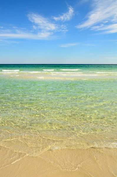 Playa paradisíaca con agua clara Imágenes de stock libres de derechos