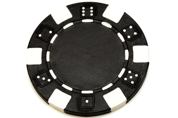 Chip de póquer negro aislado en blanco — Foto de Stock