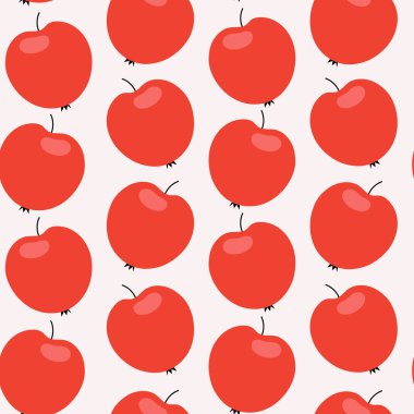 Kırmızı topaklı, pürüzsüz bir desen. Parlak arkaplanda elle çizilmiş vektör çizimi.