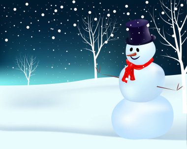 mueco de nieve con sombrero y bufanda