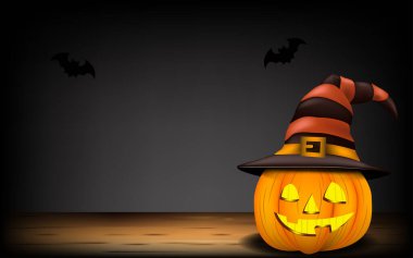 calabaza de Halloween con sombrero