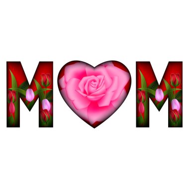 Şeffaf arkaplanda gül ve taç yaprakları var. Üst Manzara. Anneler Günü geçmişi