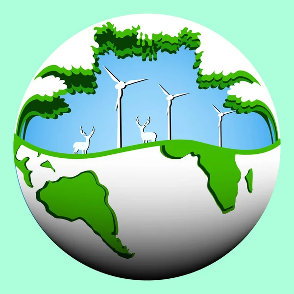Journée Internationale Environnement Des Soins Protection Terre — Image vectorielle