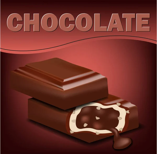 Chocoladerepen Stukken Vectorset — Stockvector