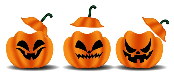 Calabaza Halloween Aislada Sobre Fondo Blanco Perfecto Para Decoración Tarjetas — Archivo Imágenes Vectoriales