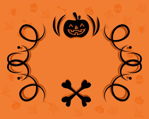 Naranja Halloween Papel Corte Estilo Vector Fondo — Archivo Imágenes Vectoriales