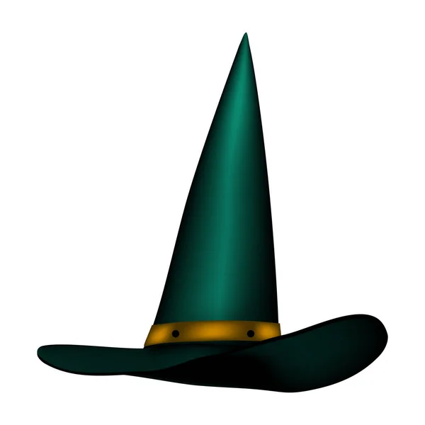 Ilustración Sombrero Bruja Halloween Sombrero Mago Forma Cono Sombrero — Archivo Imágenes Vectoriales