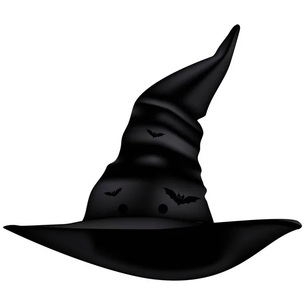ハロウィン魔女の帽子のイラスト 魔術師の帽子コーン型の3D帽子 — ストックベクタ