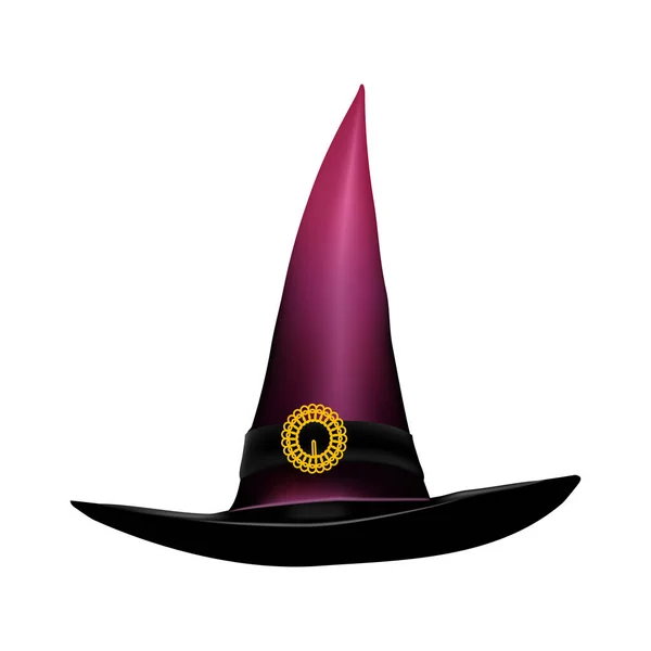 Ilustración Sombrero Bruja Halloween Sombrero Mago Forma Cono Sombrero — Archivo Imágenes Vectoriales