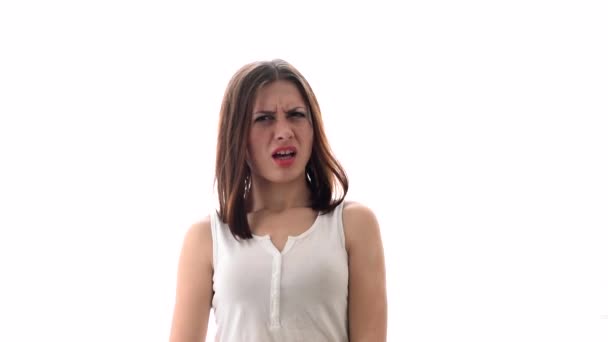 Lány találat különböző érzelmek — Stock videók
