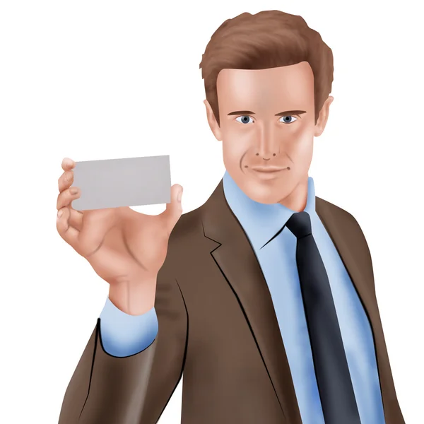 Painted Business man with cutaway — Stock Photo, Image