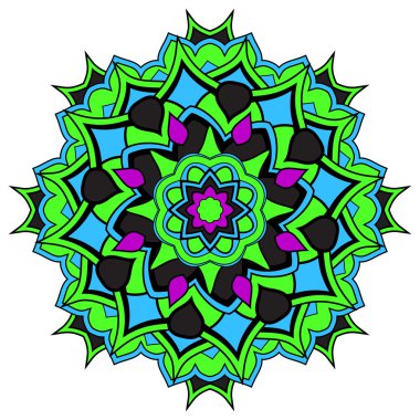 Vektör renk mandala. Mehndi stili.