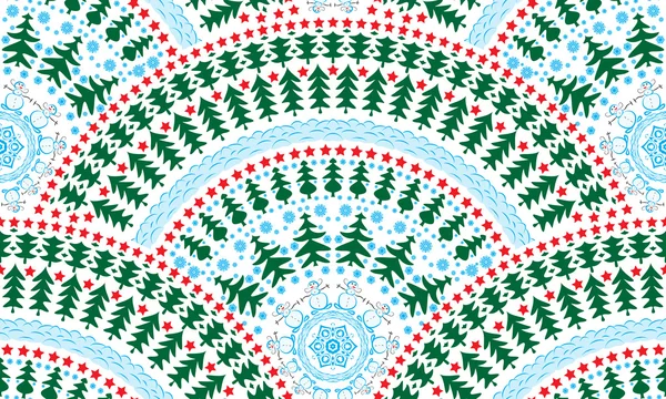 Векторный безморский узор с макетом рыбной чешуи. Рождественские и новогодние рисунки, состоящие из деревьев, звезд, снежинки, снеговиков, снежных заносов . — стоковый вектор