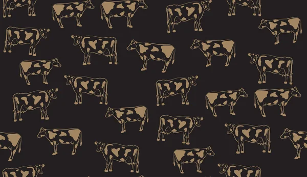 Modèle abstrait vectoriel sans couture des vaches. Vache chaotique . — Image vectorielle