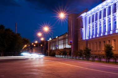 Gece şehir Tyumen