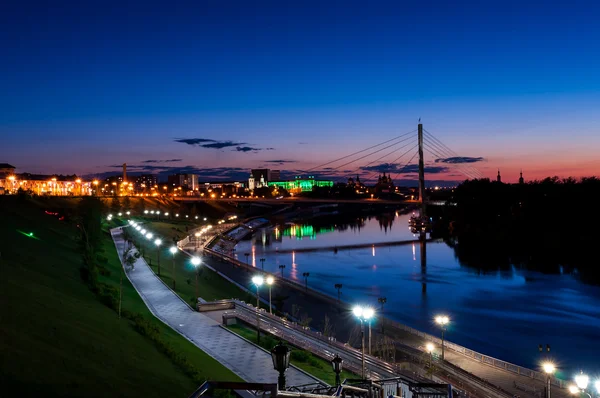 Noční město Ťumeňské — Stock fotografie