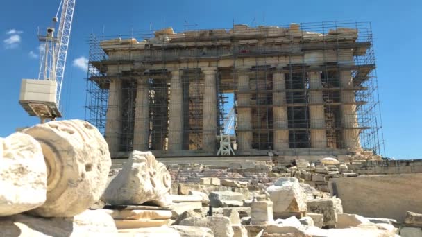 Akropolis Unter Naturschutz — Stockvideo