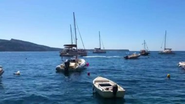 Santorini Yunanistan 'da Tekne Zamanı HD