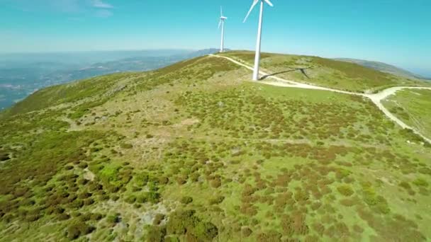 葡萄牙风力发电6台4K — 图库视频影像