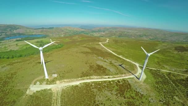 葡萄牙风力发电10台4K — 图库视频影像