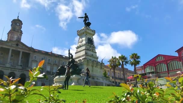 Porto Statue Timelapse Portugal — Stock Video