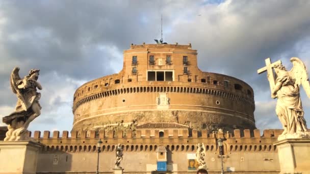 Sant Angelo Castle Ρώμη Στην Ιταλία — Αρχείο Βίντεο