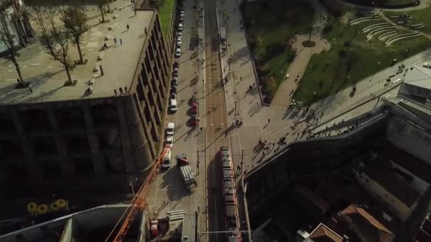 Kereta Bawah Tanah Jembatan Porto Portugal — Stok Video