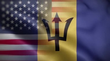 USA Barbados Bayrak Döngüsü Arkaplan 4K