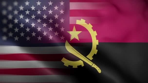 Usa Angola Vlajka Smyčka Pozadí — Stock video