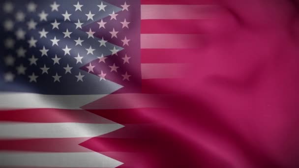 Usa Bahrain Flag Loop Latar Belakang — Stok Video