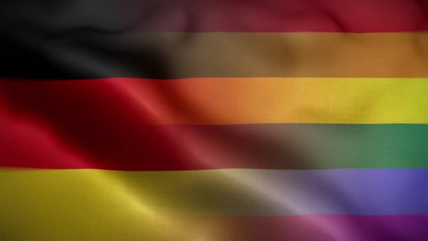 Лгбт Германия Флаг Петля Фон — стоковое видео
